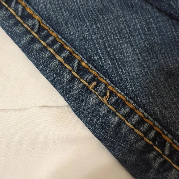 Torrid Denim Gold Stitch Distressed Jeans, Color Blue/Gold Size 22 - Picture 16 of 16